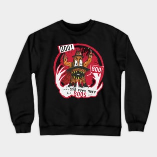 Boo! And even more boos. Halloween haunted house. Crewneck Sweatshirt